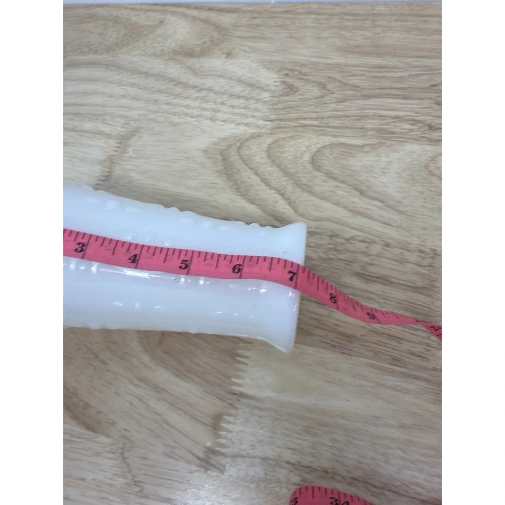 Vintage milk glass raised dot flower vase 7